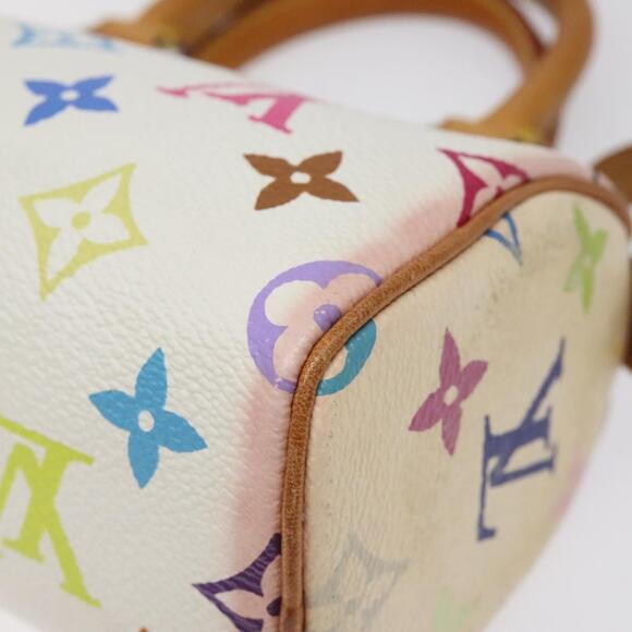 LOUIS VUITTON Monogram Multicolor Mini Speedy Hand Bag White M92645 - Picture 16 of 16